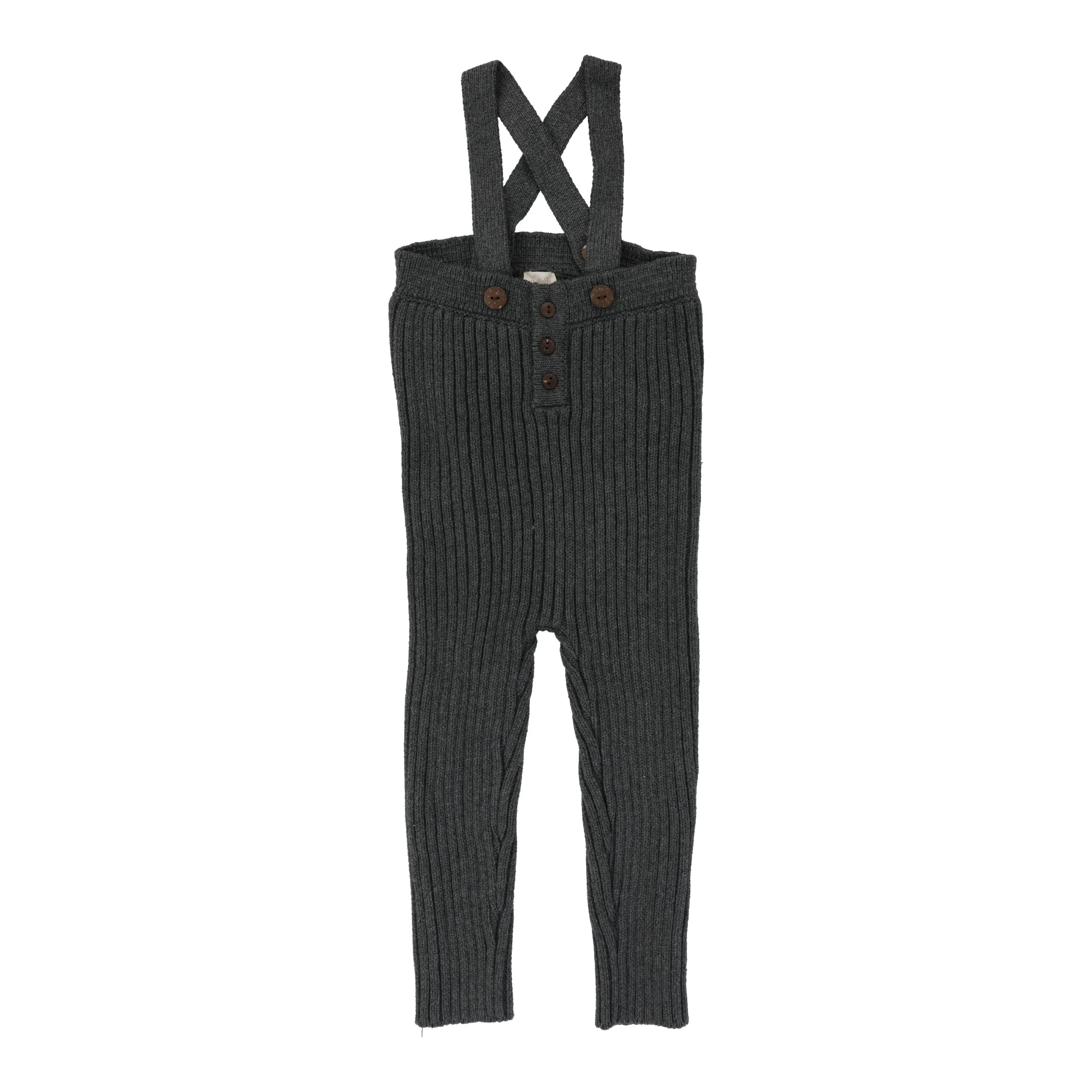 Analogie By Lil Legs Rib Knit Overalls Grey