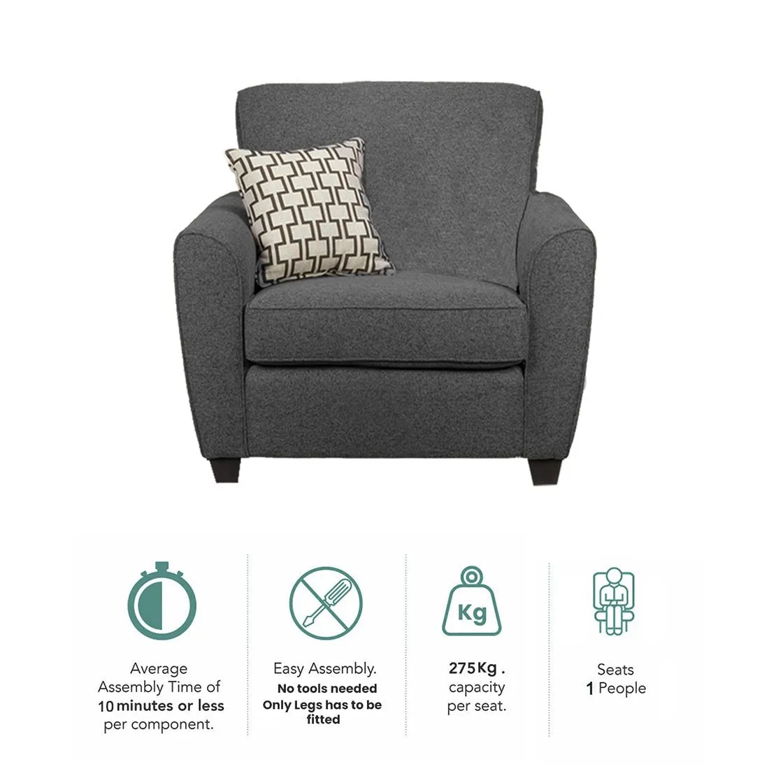 Holden 1 Seater Sofa for Living Room