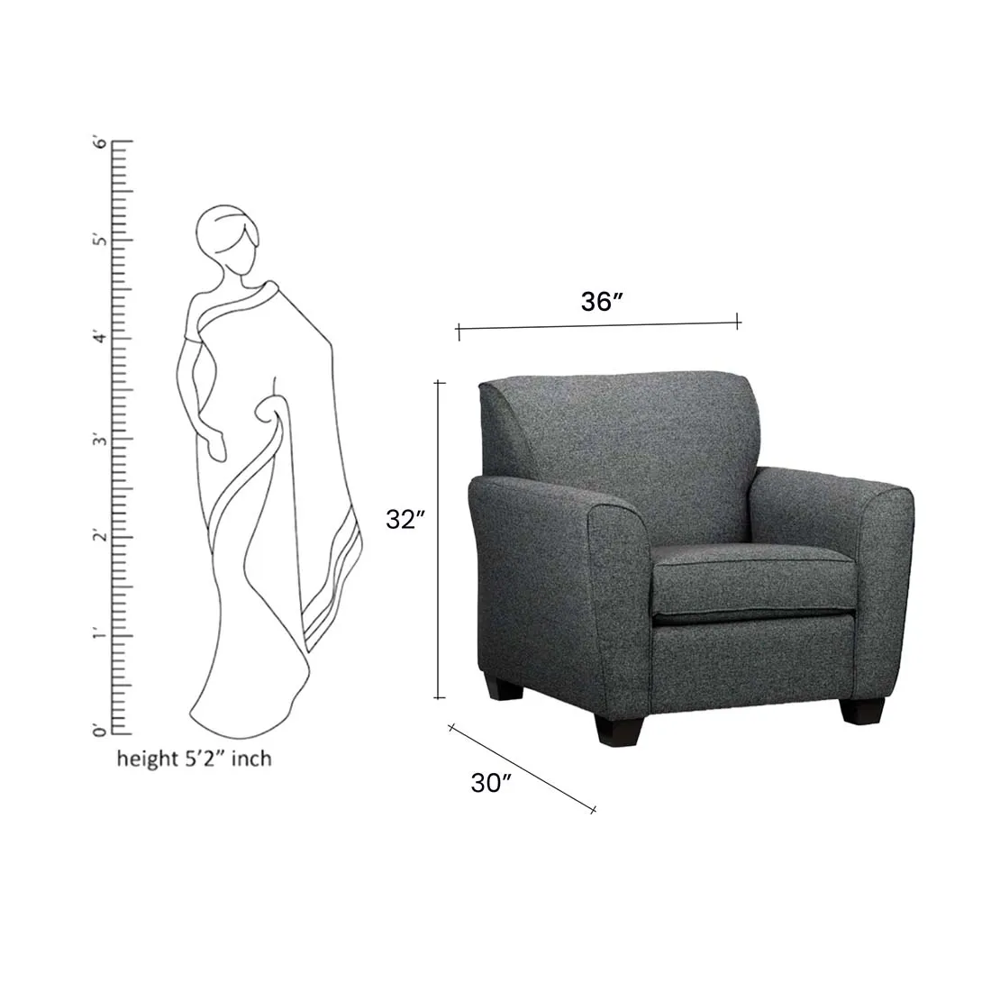 Holden 1 Seater Sofa for Living Room
