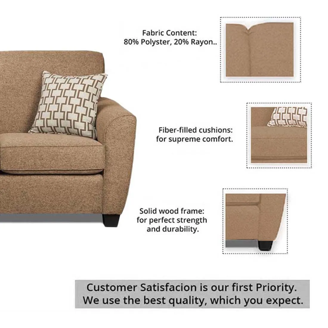 Holden 1 Seater Sofa for Living Room