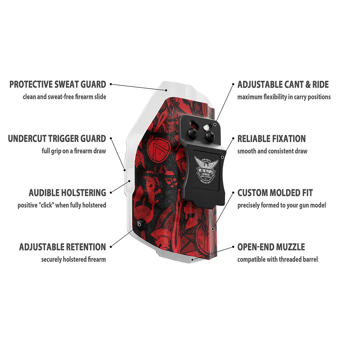 Red Spartan Camo Custom Printed Holster - IWB Kydex Holster