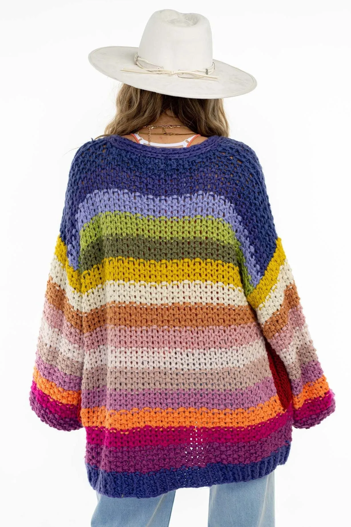 Wrapped up in Color Knit Cardigan - Rainbow